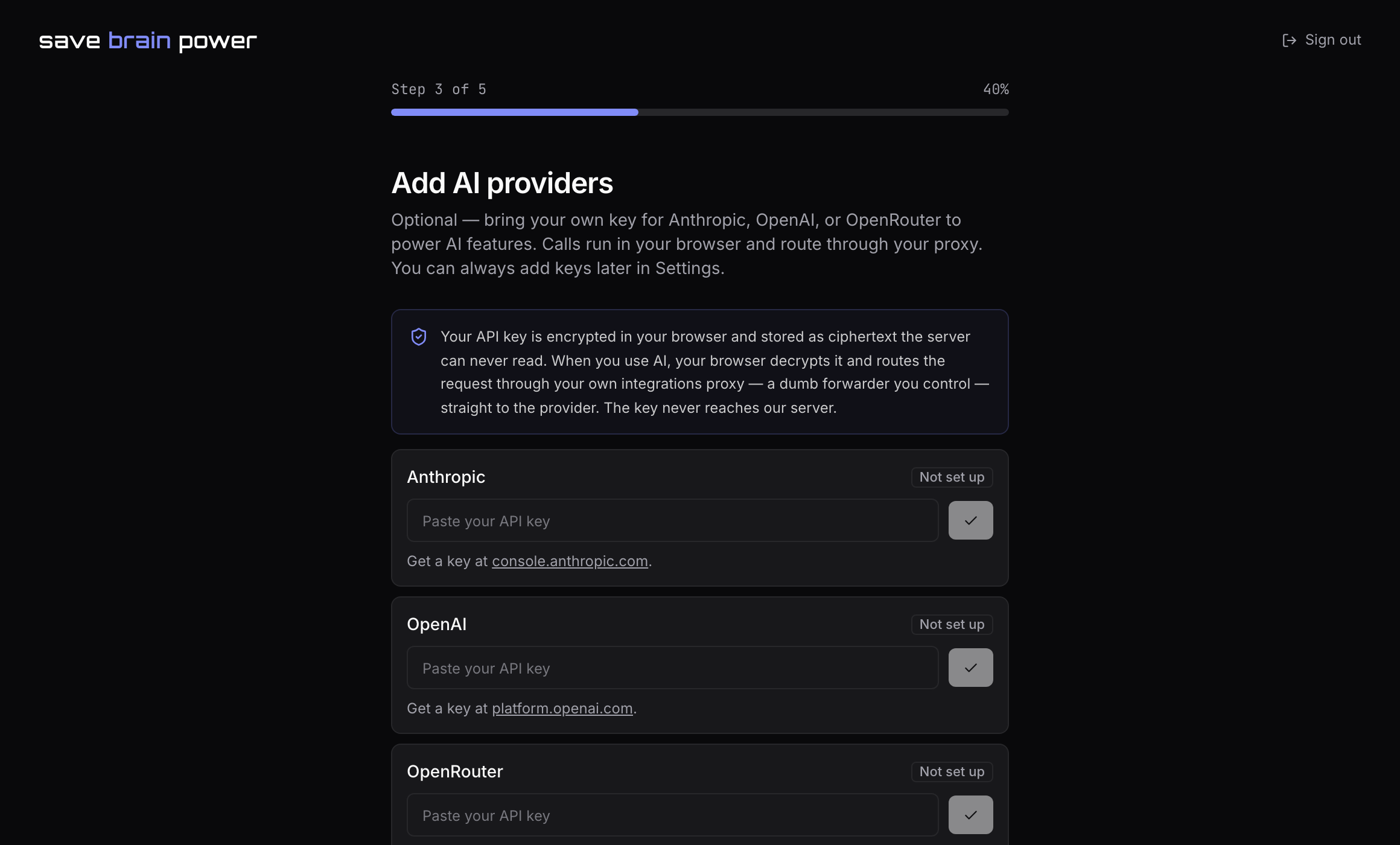 The AI providers step with a validated Anthropic key